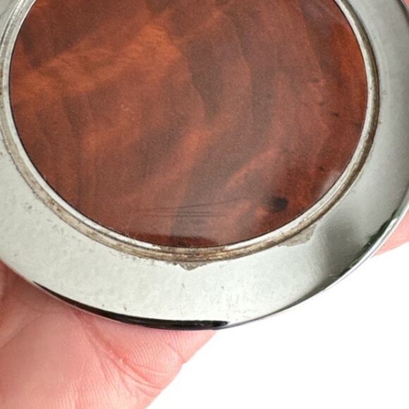 Vintage Rosewood Box with Six Round Silver Coasters - Picture 7 of 10